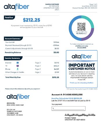 Payment Reversal Charge A 30 charge may apply if your check or other payment transaction fails to clear the bank. . Pay altafiber bill